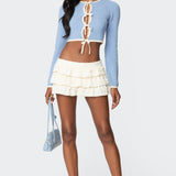 Margaux Textured Ruffle Mini Skort