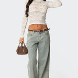 Daisey Textured Sheer Lace Top