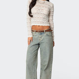 Daisey Textured Sheer Lace Top