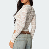 Daisey Textured Sheer Lace Top