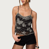 Opal Bead & Sequin Chiffon Tank Top
