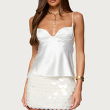 Jema Cupped Satin Effect Top