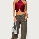 Hara Fringed Crisscross Backless Top
