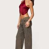 Hara Fringed Crisscross Backless Top