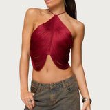Hara Fringed Crisscross Backless Top