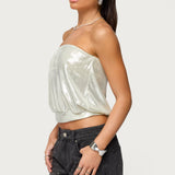 Leira Silky Sparkly Strapless Top