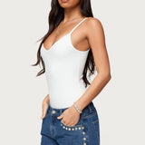 Teaghan V Neck Fitted Bodysuit