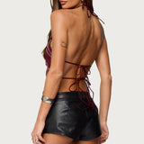 Embroidered Bead & Sequin Halter Top