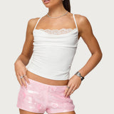 Bobbie Layered Lace Cowl Neck Top