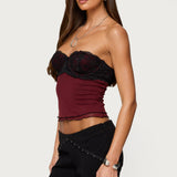 Contrast Lacey Mesh Bra Top