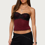 Contrast Lacey Mesh Bra Top