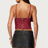 Tyra Crisscross Lace Boned Top