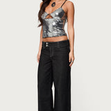 Rokko Cut Out Sequin Top