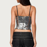 Rokko Cut Out Sequin Top