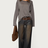 Oversized Semi Sheer Long Sleeve T Shirt