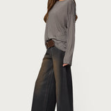 Oversized Semi Sheer Long Sleeve T Shirt
