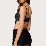 Ora Metallic Fringed Bra Top