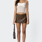 Crawford Faux Leather Micro Skort