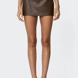 Crawford Faux Leather Micro Skort