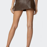 Crawford Faux Leather Micro Skort