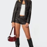 Blaise Faux Leather Micro Shorts