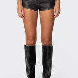 Blaise Faux Leather Micro Shorts