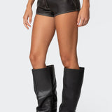 Blaise Faux Leather Micro Shorts