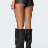 Blaise Faux Leather Micro Shorts