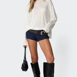 Oversized Semi Sheer Long Sleeve T Shirt