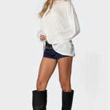 Oversized Semi Sheer Long Sleeve T Shirt