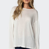 Oversized Semi Sheer Long Sleeve T Shirt