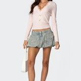 Madeline Lace Trim Ribbed Top