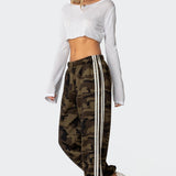 Camo Contrast Striped Joggers