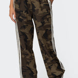 Camo Contrast Striped Joggers