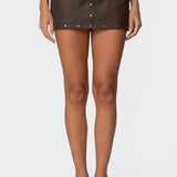 Stormi Faux Leather Mini Skort