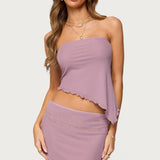 Vivi Mesh Asymmetric Tube Top
