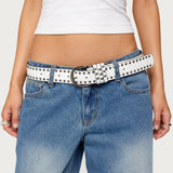 Studded Faux Leather Belt