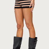 Saphi Striped Foldover Knit Shorts
