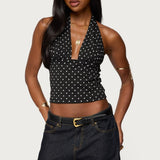 Blaire Polka Dot Halter Top