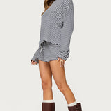 Jainee Striped Drawstring Shorts