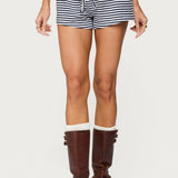Jainee Striped Drawstring Shorts