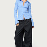 Pinstripe Tailored Button Up Shirt