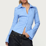 Pinstripe Tailored Button Up Shirt