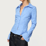 Pinstripe Tailored Button Up Shirt