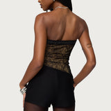 Fia Rhinestone Strapless Lace Top