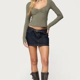 Zelly Deep V Scoop Neck Top
