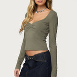 Zelly Deep V Scoop Neck Top