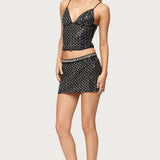 Jenny Beaded Mesh Mini Skirt