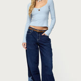 Madder Keyhole Cutout Top