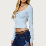 Madder Keyhole Cutout Top